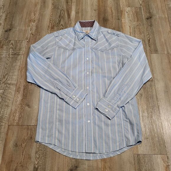 Route 66 Distinctive Detailed Western Styled Long Sleeved Button Up Mens Small - Picture 1 of 6